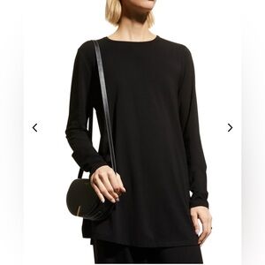 Eileen Fisher Tunic Long‎ Top Blouse Medium Rye Brown